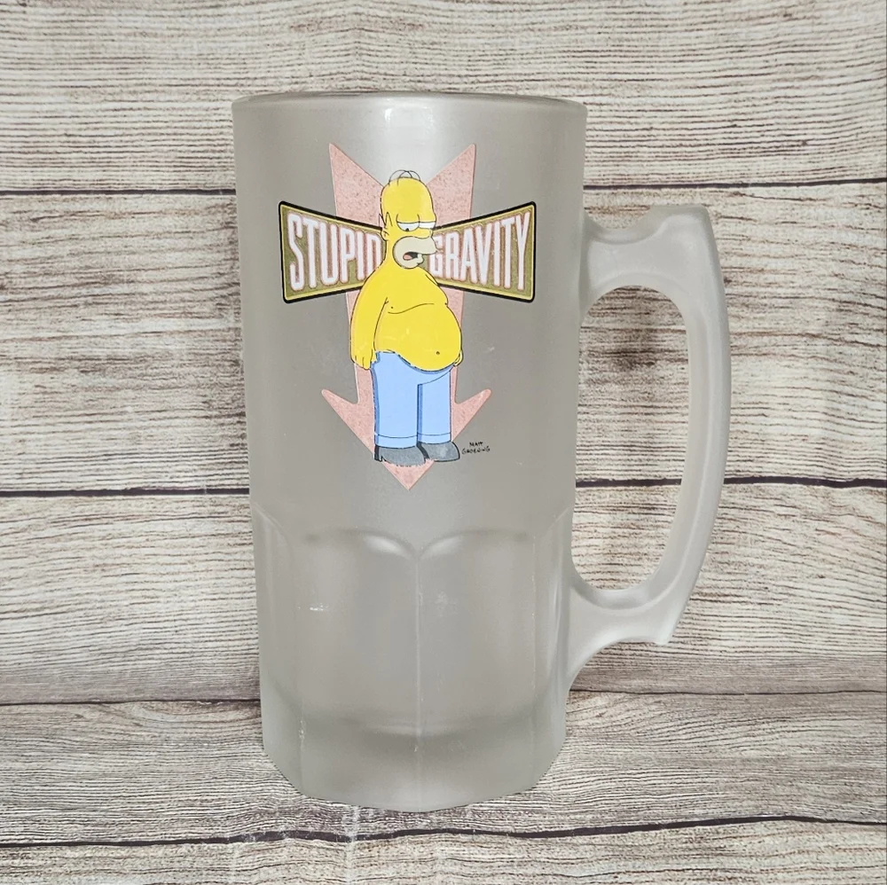 The Simpsons homer Simpson stupid gravity 14oz frosted beer mug